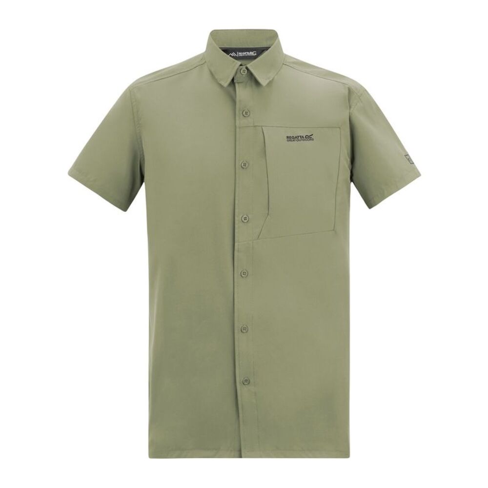 Regatta Mens Travel Light Anti-Insect Short-Sleeved Shirt / Sage Green